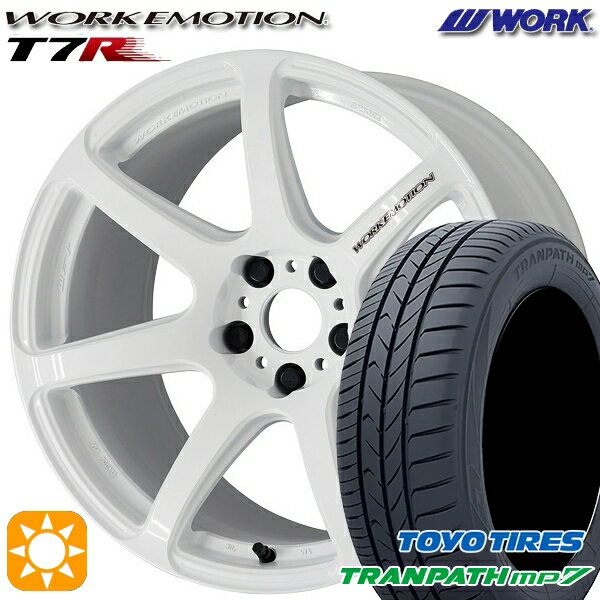 【取付対象】215/55R17 94V トーヨー トランパス mp7 WORK エモーション T7R ホワイト 17インチ 7.0J 5H114.3 サマータイヤホイールセット