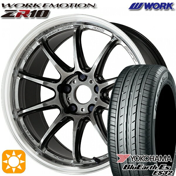 【取付対象】215/40R18 85W ヨコハマ ブルーアース ES32 WORK エモーション ZR10 グリミットBKダイヤカットリム 18インチ 7.5J 5H114.3 サマータイヤホイールセット