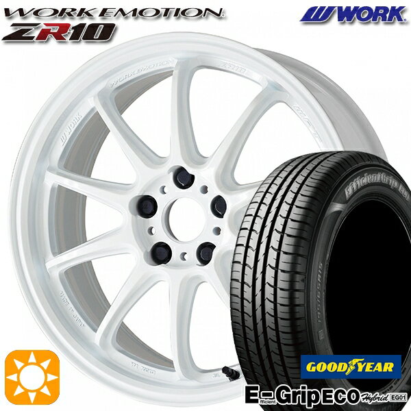 【取付対象】レガシィB4 エクシーガ 215/50R17 91V グッドイヤー エフィシェントグリップ エコ EG01 WORK エモーション ZR10 アズールホワイト 17インチ 7.0J 5H100 サマータイヤホイールセット