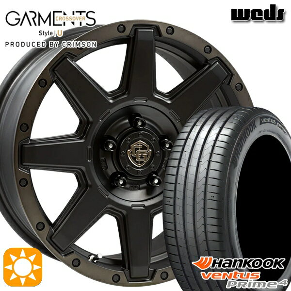 【取付対象】エスティマ ヤリスクロス 215/60R16 99V XL ハンコック veNtus PRime4 K135 Weds ガーメンツ スタイルU マットブラッククリア 16インチ 7.0J 5H114.3 サマータイヤホイールセット