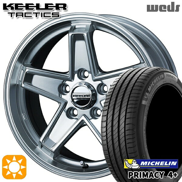 【取付対象】エルグランド クロスロード 215/65R16 98H ミシュラン プライマシー4プラス Weds キーラー タクティクス ハイパーシルバー 16インチ 7.0J 5H114.3 サマータイヤホイールセット