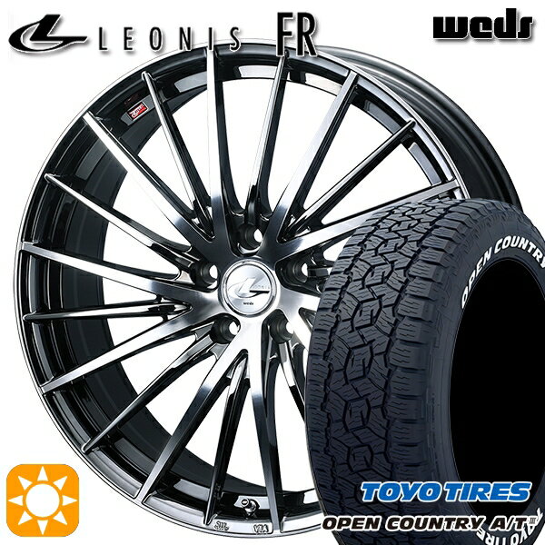 【取付対象】225/65R17 102H トーヨー オープンカントリーA/T3 ホワイトレター Weds レオニス FR BMCMC (ブラックメタルコート ミラーカット) 17インチ 7.0J 5H114.3 サマータイヤホイールセット