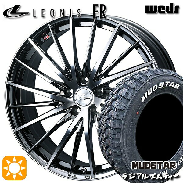 【取付対象】215/60R16 99T XL マッドスター ラジアル M/T ホワイトレター Weds レオニス FR BMCMC (ブラックメタルコート ミラーカット) 16インチ 6.5J 5H114.3 サマータイヤホイールセット