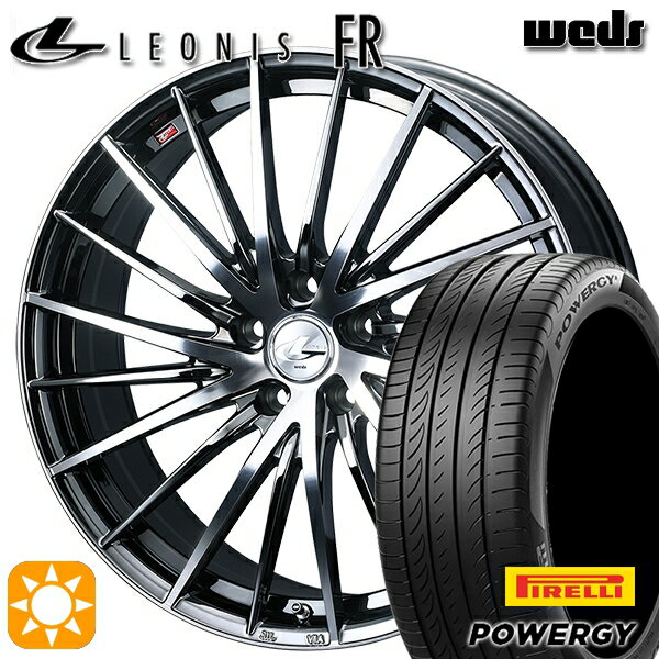 【取付対象】205/55R16 91V ピレリ パワジー Weds レオニス FR BMCMC (ブラックメタルコート ミラーカット) 16インチ 6.5J 5H114.3 サマータイヤホイールセット