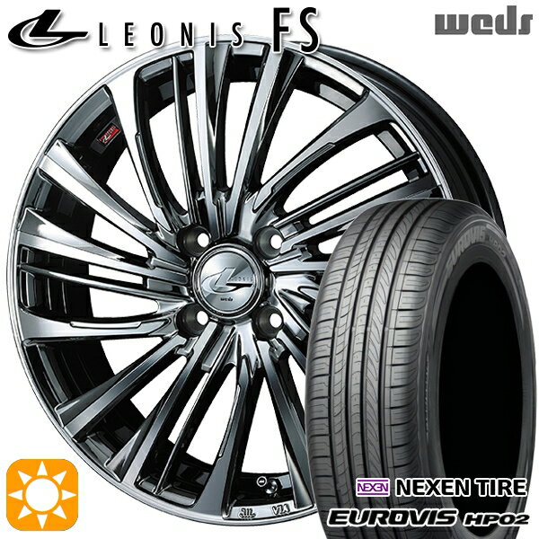 【取付対象】155/65R14 ネクセン ロードストーン ユーロビズ HP02 Weds レオニス FS BMCMC (ブラックメタルコート/ミラーカット) 14インチ 4.5J 4H100 サマータイヤホイールセット