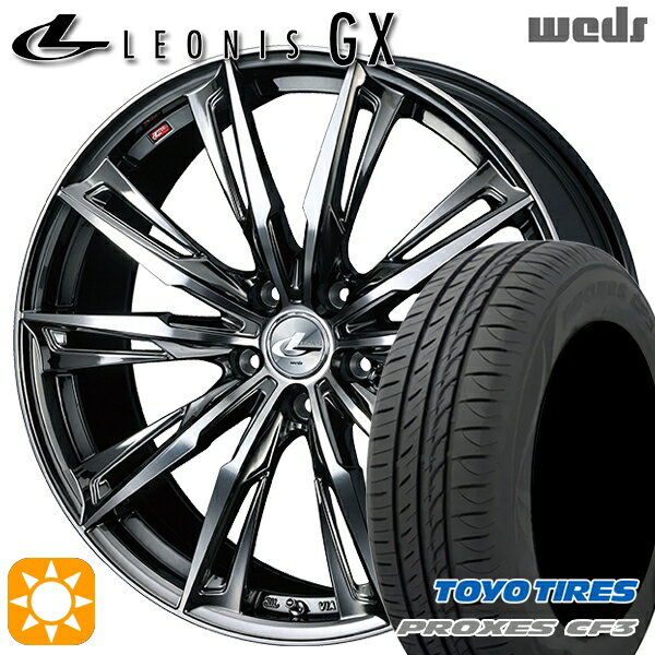 【取付対象】アイシス ノア/ヴォクシー 215/45R17 91W XL トーヨー プロクセス CF3 Weds レオニス GX BMCMC (ブラックメタルコート/ミラーカット) 17インチ 7.0J 5H114.3 サマータイヤホイールセット