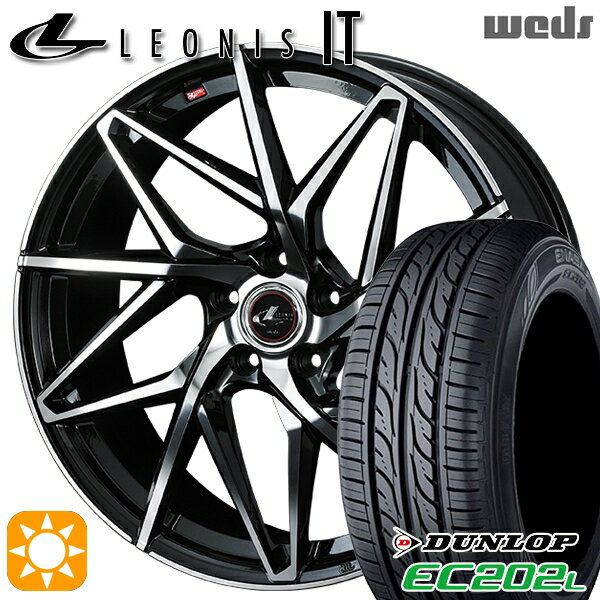 【取付対象】プリウス カローラ 195/65R15 91S ダンロップ エナセーブ EC202L Weds レオニス IT PBMC (パールブラック/ミラーカット) 15インチ 6.0J 5H100 サマータイヤホイールセット