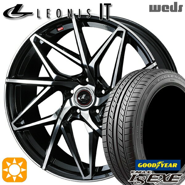 【取付対象】プリウスα クラウン 235/35R19 91W XL グッドイヤー イーグル LSEXE Weds レオニス IT PBMC (パールブラック/ミラーカット) 19インチ 7.5J 5H114.3 サマータイヤホイールセット