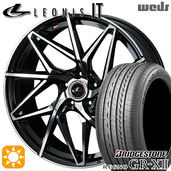 【取付対象】アイシス ノア 215/45R17 91W XL ブリヂストン レグノ GRX2 Weds レオニス IT PBMC (パールブラック/ミラーカット) 17インチ 7.0J 5H114.3 サマータイヤホイールセット