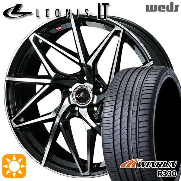 【最大2,000円OFFクーポン】225/35R20 93W XL ウィンラン R330 Weds レオニス IT PBMC (パールブラック/ミラーカット) 20インチ 8.5J 5H114.3 サマータイヤホイールセット