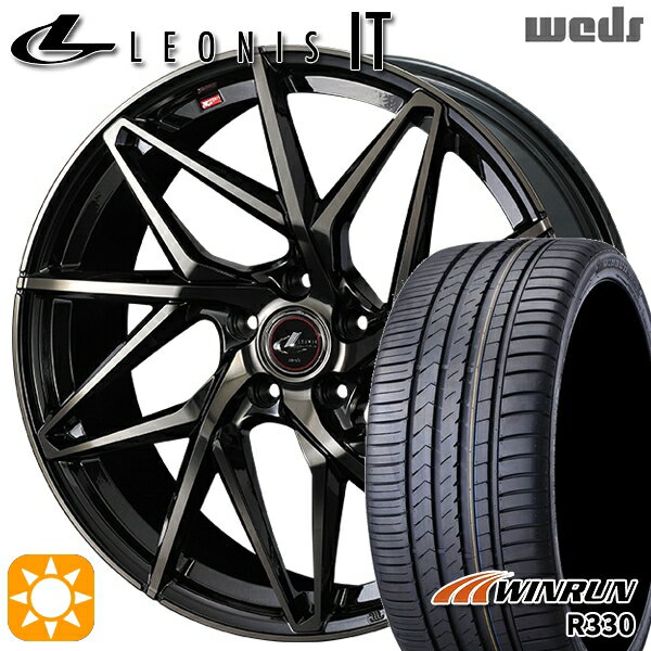 【取付対象】ノア ヴォクシー 215/35R19 85W XL ウィンラン R330 Weds レオニス IT PBMC/TI (パールブラック ミラーカット/チタントップ) 19インチ 8.0J 5H114.3 サマータイヤホイールセット