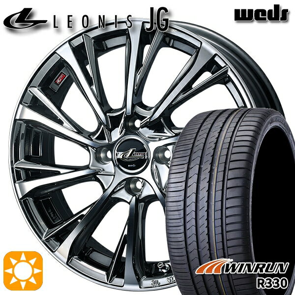 【取付対象】N-BOX ウェイク 165/55R15 75H ウィンラン R330 Weds ウェッズ レオニス JG BMCMC 15インチ 4.5J 4H100 サマータイヤホイールセット