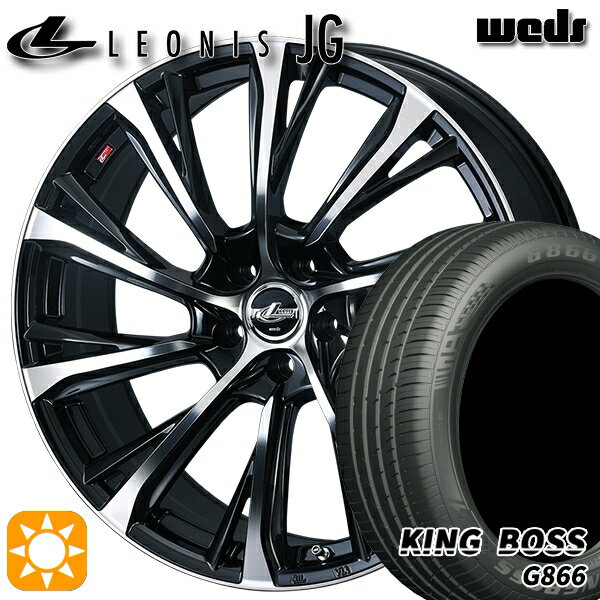 【取付対象】225/45R18 95W XL キングボス G866 Weds ウェッズ レオニス JG PBMC 18インチ 7.0J 5H114.3 サマータイヤホイールセット