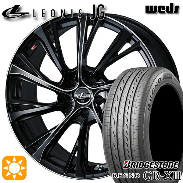 【取付対象】エスティマ ヤリスクロス 215/60R16 95V ブリヂストン レグノ GRX3 Weds ウェッズ レオニス JG BK/SC 16インチ 6.5J 5H114.3 サマータイヤホイールセット