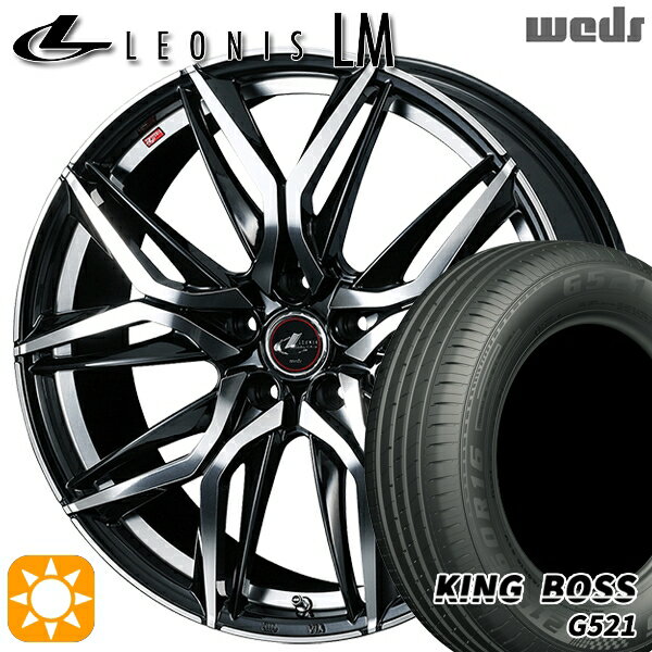 【取付対象】205/60R16 92V キングボス G521 Weds レオニス LM PBMC (パールブラック/ミラーカット) 16インチ 6.5J 5H114.3 サマータイヤホイールセット