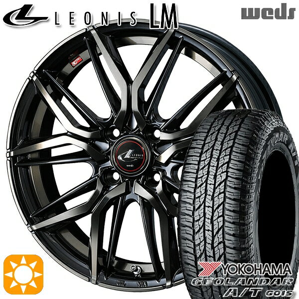 【最大2,000円OFFクーポン】ライズ ロッキー 215/60R16 95H ヨコハマ ジオランダーA/T G015 Weds レオニス LM PBMC/TI (パールブラック ミラーカット/チタントップ) 16インチ 6.0J 4H100 サマータイヤホイールセット