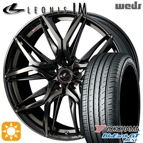 【取付対象】195/65R15 91H ヨコハマ ブルーアースGT AE51 Weds レオニス LM PBMC/TI (パールブラック ミラーカット/チタントップ) 15インチ 6.0J 5H114.3 サマータイヤホイールセット