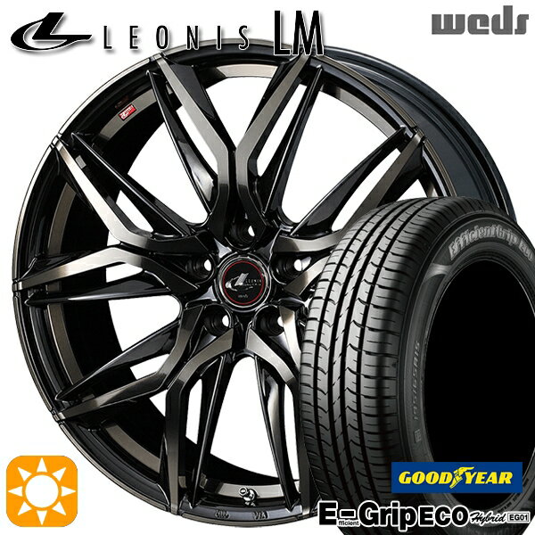 【最大2,000円OFFクーポン】185/65R15 88S グッドイヤー エフィシェントグリップ エコ EG01 Weds レオニス LM PBMC/TI (パールブラック ミラーカット/チタントップ) 15インチ 6.0J 5H100 サマータイヤホイールセット