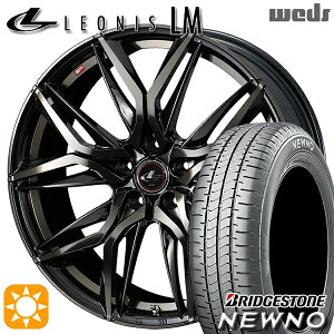 【取付対象】205/55R16 91V ブリヂストン ニューノ Weds レオニス LM PBMC/TI (パールブラック ミラーカット/チタントップ) 16インチ 6.5J 5H114.3 サマータイヤホイールセット