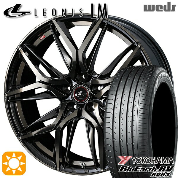 【取付対象】205/60R16 92H ヨコハマ ブルーアース RV03 Weds レオニス LM PBMC/TI (パールブラック ミラーカット/チタントップ) 16インチ 6.5J 5H114.3 サマータイヤホイールセット