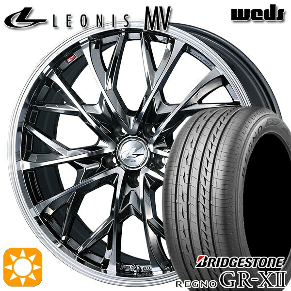 【取付対象】225/40R19 89W ブリヂストン レグノ GRX2 Weds レオニス MV BMCMC (ブラックメタルコート ミラーカット) 19インチ 8.0J 5H114.3 サマータイヤホイールセット