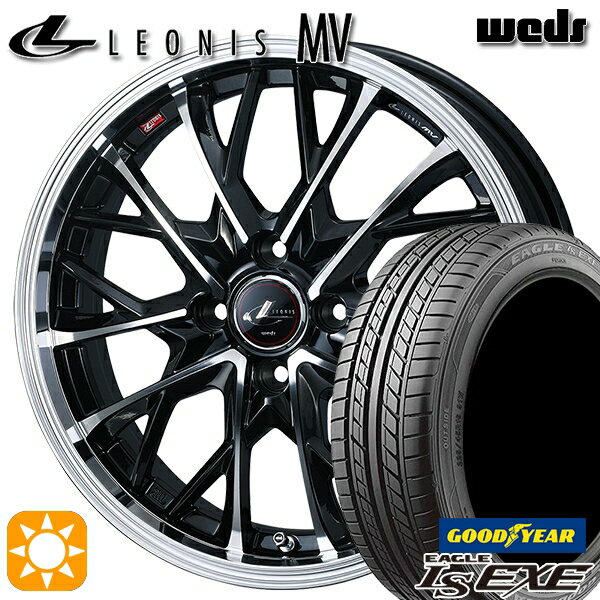 【取付対象】195/45R16 84W XL グッドイヤー イーグル LSEXE Weds レオニス MV PBMC (パールブラック/ミラーカット) 16インチ 6.0J 4H100 サマータイヤホイールセット