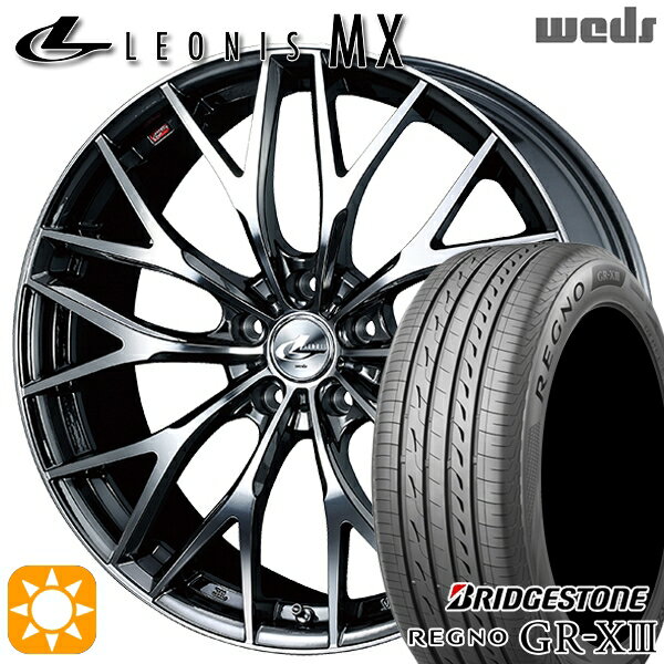 【取付対象】レガシィB4 エクシーガ 215/50R17 95V XL ブリヂストン レグノ GR-X3 Weds レオニス MX BMCMC (ブラックメタルコート ミラーカット) 17インチ 7.0J 5H100 サマータイヤホイールセット