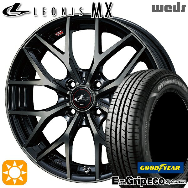 【取付対象】ライズ ロッキー 205/60R16 92H グッドイヤー エフィシェントグリップ エコ EG01 Weds レオニス MX PBMC/TI (パールブラック ミラーカット/チタントップ) 16インチ 6.0J 4H100 サマータイヤホイールセット