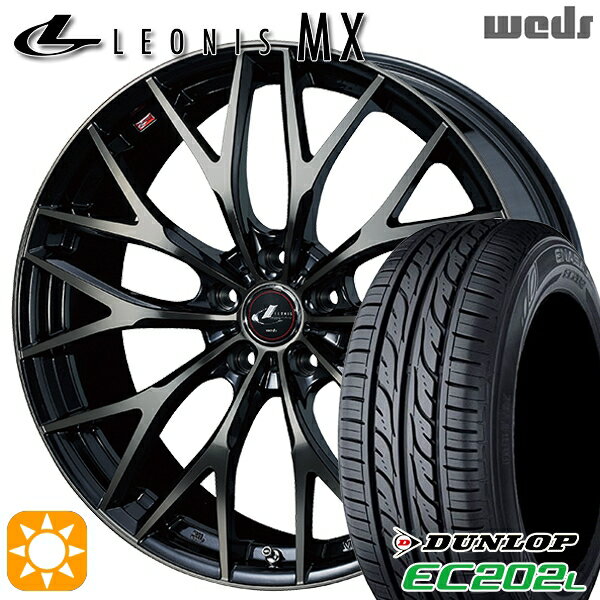 【取付対象】195/65R15 91S ダンロップ エナセーブ EC202L Weds レオニス MX PBMC/TI (パールブラック ミラーカット/チタントップ) 15インチ 6.0J 5H114.3 サマータイヤホイールセット