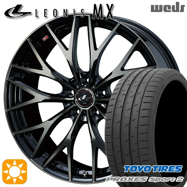 【取付対象】225/40R18 92Y XL トーヨー プロクセススポーツ2 Weds レオニス MX PBMC/TI (パールブラック ミラーカット/チタントップ) 18インチ 7.0J 5H114.3 サマータイヤホイールセット