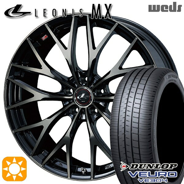 【取付対象】225/40R18 92W XL ダンロップ ビューロ VE304 Weds レオニス MX PBMC/TI (パールブラック ミラーカット/チタントップ) 18インチ 7.0J 5H114.3 サマータイヤホイールセット