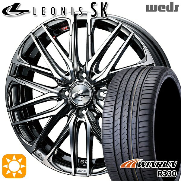 【取付対象】195/40R17 81W XL ウィンラン R330 Weds レオニス SK BMCMC (ブラックメタルコート ミラーカット) 17インチ 6.5J 4H100 サマータイヤホイールセット