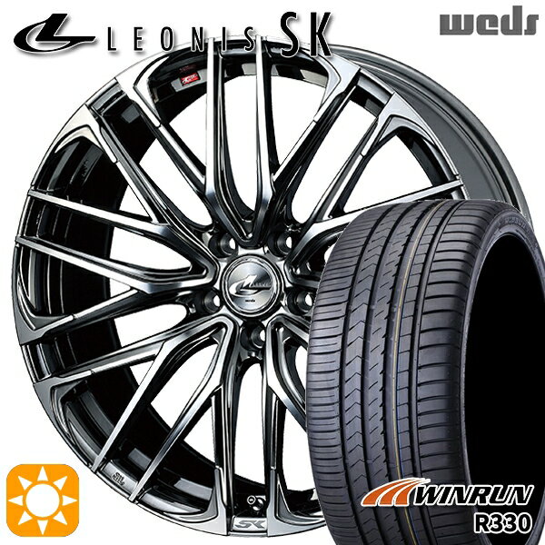 【取付対象】リーフ レヴォーグ 215/50R17 95W XL ウィンラン R330 Weds レオニス SK BMCMC (ブラックメタルコート ミラーカット) 17インチ 7.0J 5H114.3 サマータイヤホイールセット