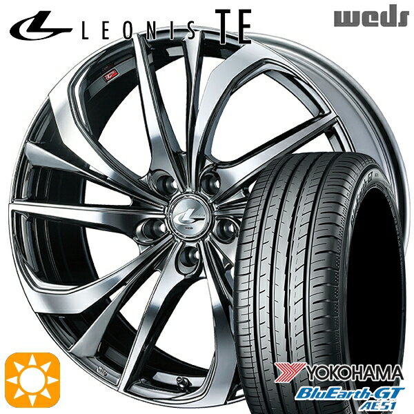 【最大2,000円OFFクーポン】リーフ レヴォーグ 215/50R17 95W XL ヨコハマ ブルーアースGT AE51 Weds レオニス TE BMCMC (ブラックメタルコート/ミラーカット) 17インチ 7.0J 5H114.3 サマータイヤホイールセット