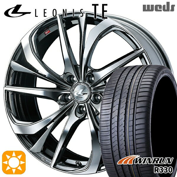 【取付対象】アクセラ アテンザ 215/45R18 93W XL ウィンラン R330 Weds レオニス TE BMCMC (ブラックメタルコート/ミラーカット) 18インチ 7.0J 5H114.3 サマータイヤホイールセット