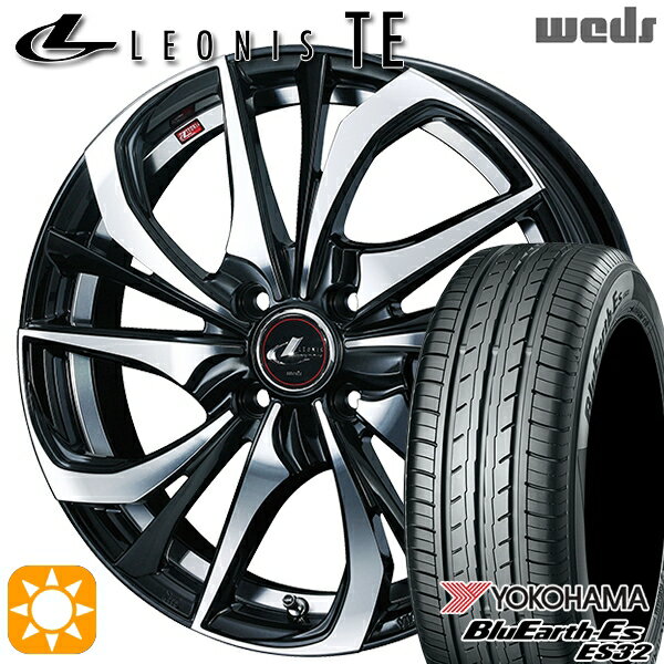 【取付対象】165/50R15 73V ヨコハマ ブルーアース ES32 Weds レオニス TE PBMC (パールブラック ミラーカット) 15インチ 4.5J 4H100 サマータイヤホイールセット