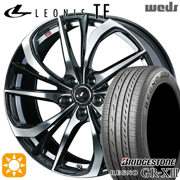 【取付対象】50プリウス インプレッサ 215/45R17 91W XL ブリヂストン レグノ GR-X3 Weds レオニス TE PBMC (パールブラック ミラーカット) 17インチ 7.0J 5H100 サマータイヤホイールセット