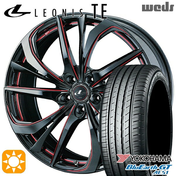 5/18 D会員限定P13倍★ セレナ 215/40R18 89W XL ヨコハマ ブルーアースGT AE51 Weds レオニス TE BK/SC[RED] (ブラック/SCマシニング[レッド]) 18インチ 7.0J 5H114.3 サマータイヤホイールセット