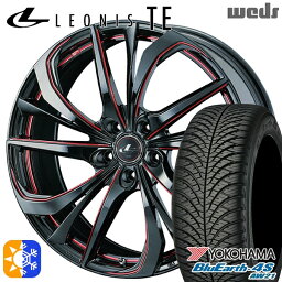 225/45R18 95Y XL ヨコハマ ブルーアース 4S AW21 Weds レオニス TE BK/SC[RED] (ブラック/SCマシニング[レッド]) 18インチ 7.0J 5H114.3 オールシーズンタイヤホイールセット