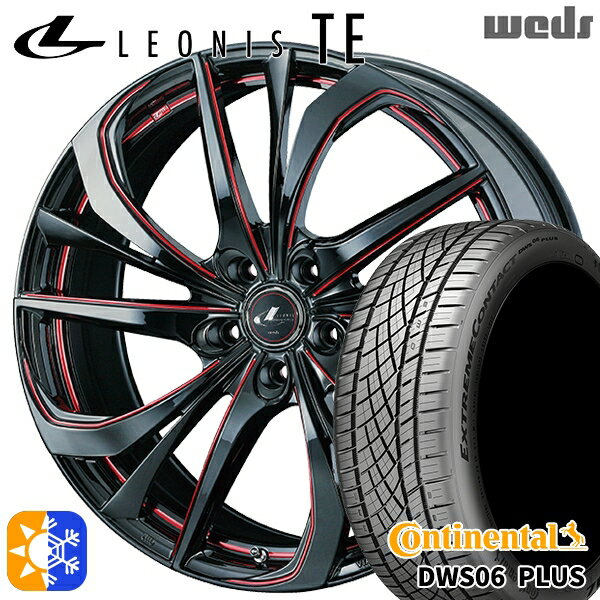 エクストレイル アテンザ 225/55R17 97W コンチネンタル DWS06+ Weds レオニス TE BK/SC[RED] (ブラック/SCマシニング[レッド]) 17インチ 7.0J 5H114.3 オールシーズンタイヤホイールセット