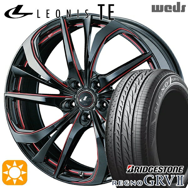 【取付対象】アイシス ノア 215/45R17 91W XL ブリヂストン レグノ GRV2 Weds レオニス TE BK/SC[RED] (ブラック/SCマシニング[レッド]) 17インチ 7.0J 5H114.3 サマータイヤホイールセット