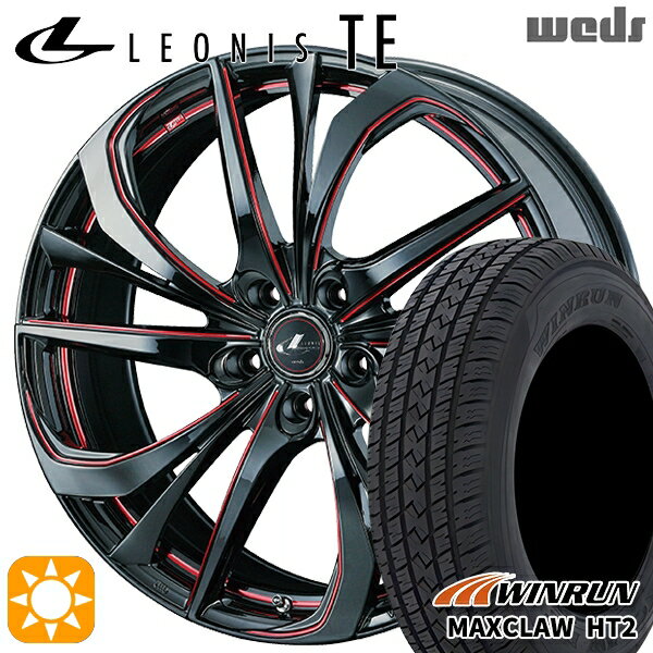 【取付対象】225/65R17 102H ウィンラン マックスクロウ HT2 Weds レオニス TE BK/SC[RED] (ブラック/SCマシニング[レッド]) 17インチ 7.0J 5H114.3 サマータイヤホイールセット