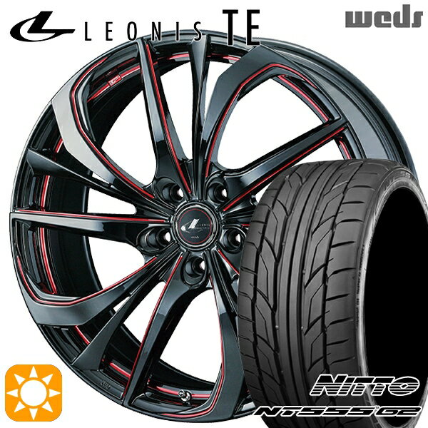 【取付対象】215/50R17 95W XL ニットー NT555 G2 Weds レオニス TE BK/SC[RED] (ブラック/SCマシニング[レッド]) 17インチ 7.0J 5H100 サマータイヤホイールセット