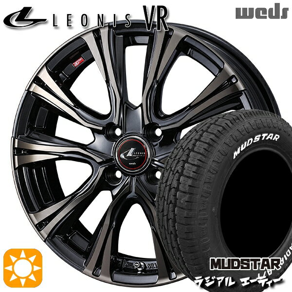 【取付対象】215/65R16 109/107L マッドスター ラジアル A/T ホワイトレター Weds レオニス VR PBMC/TI 16インチ 6.0J 4H100 サマータイヤホイールセット(2)