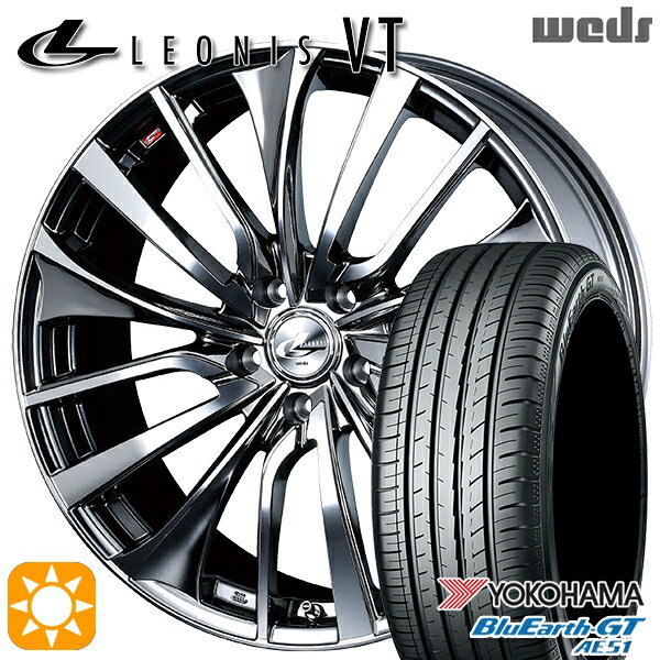 【取付対象】225/40R19 93W XL ヨコハマ ブルーアースGT AE51 Weds レオニス VT BMCMC (ブラックメタルコート ミラーカット) 19インチ 8.0J 5H114.3 サマータイヤホイールセット