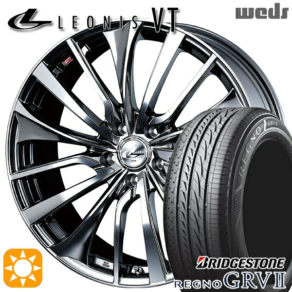 【取付対象】215/55R17 94V ブリヂストン レグノ GRV2 Weds レオニス VT BMCMC (ブラックメタルコート ミラーカット) 17インチ 7.0J 5H114.3 サマータイヤホイールセット