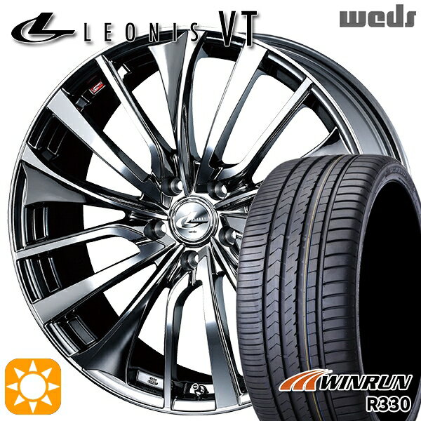 【取付対象】50プリウス インプレッサ 215/45R17 91W XL ウィンラン R330 Weds レオニス VT BMCMC (ブラックメタルコート ミラーカット) 17インチ 7.0J 5H100 サマータイヤホイールセット