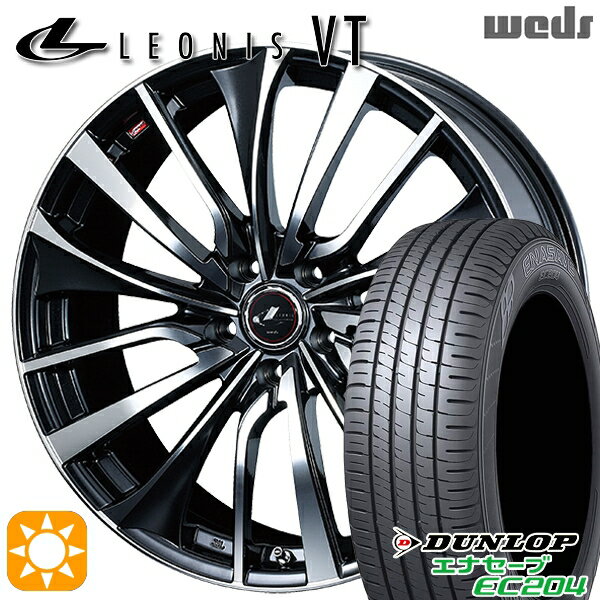 【取付対象】195/65R15 91V ダンロップ エナセーブ EC204 Weds レオニス VT PBMC (パールブラック ミラーカット) 15インチ 6.0J 5H114.3 サマータイヤホイールセット