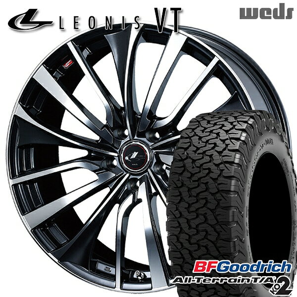 【取付対象】エルグランド クロスロード 215/65R16 103/100S RBL BFグッドリッチ オールテレーン T/A KO2 Weds レオニス VT PBMC (パールブラック ミラーカット) 16インチ 6.5J 5H114.3 サマータイヤホイールセット