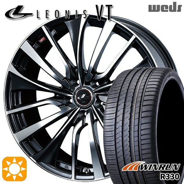 【取付対象】225/35R19 88W XL ウィンラン R330 Weds レオニス VT PBMC (パールブラック ミラーカット) 19インチ 8.0J 5H114.3 サマータイヤホイールセット